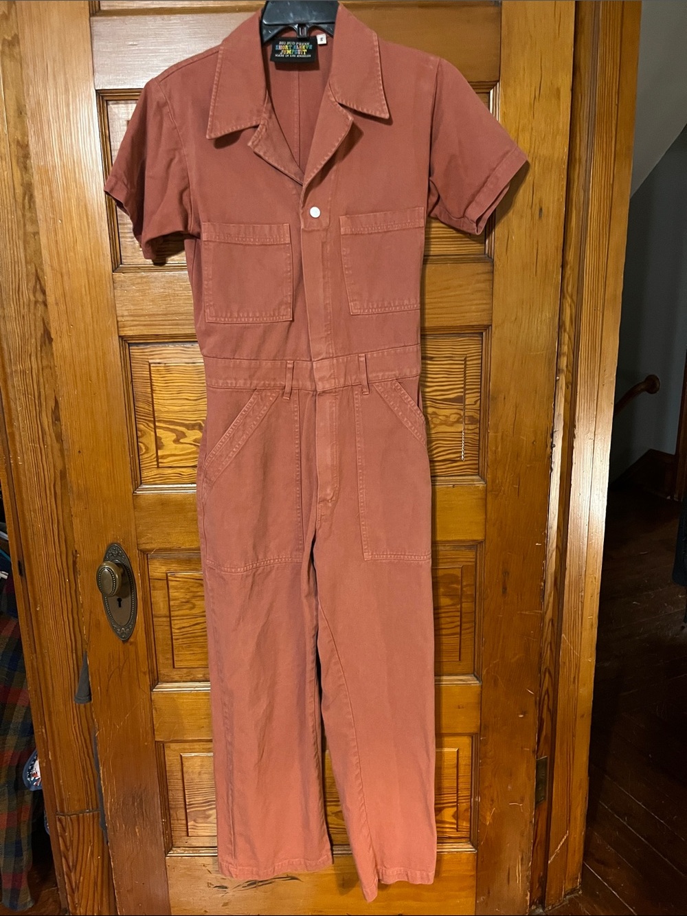 Big Bud Press Utility Short-Sleeve Jumpsuit in Rust